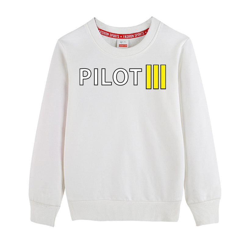 Pilot & Stripes (3 Lines) Designed "CHILDREN" Sweatshirts