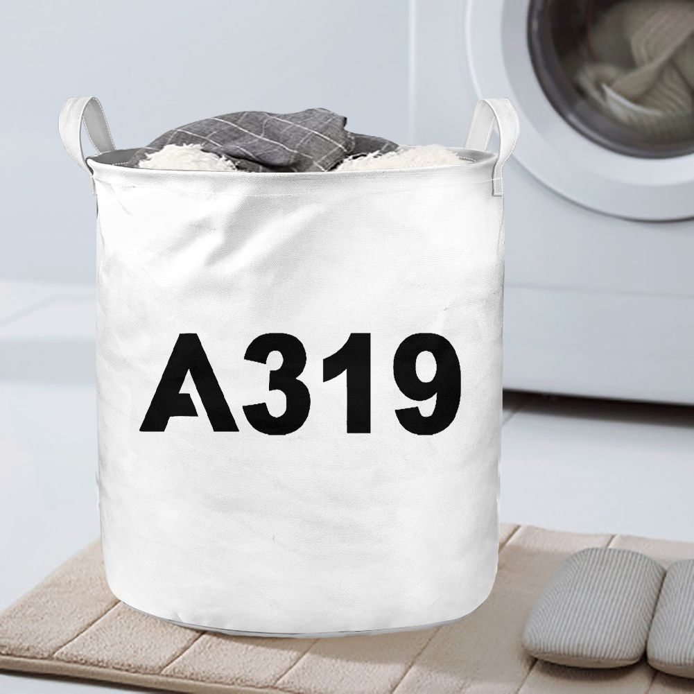 A319 Flat Text Designed Laundry Baskets