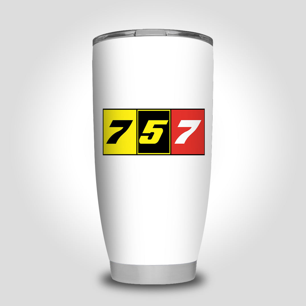 Flat Colourful 757 Designed Tumbler Travel Mugs