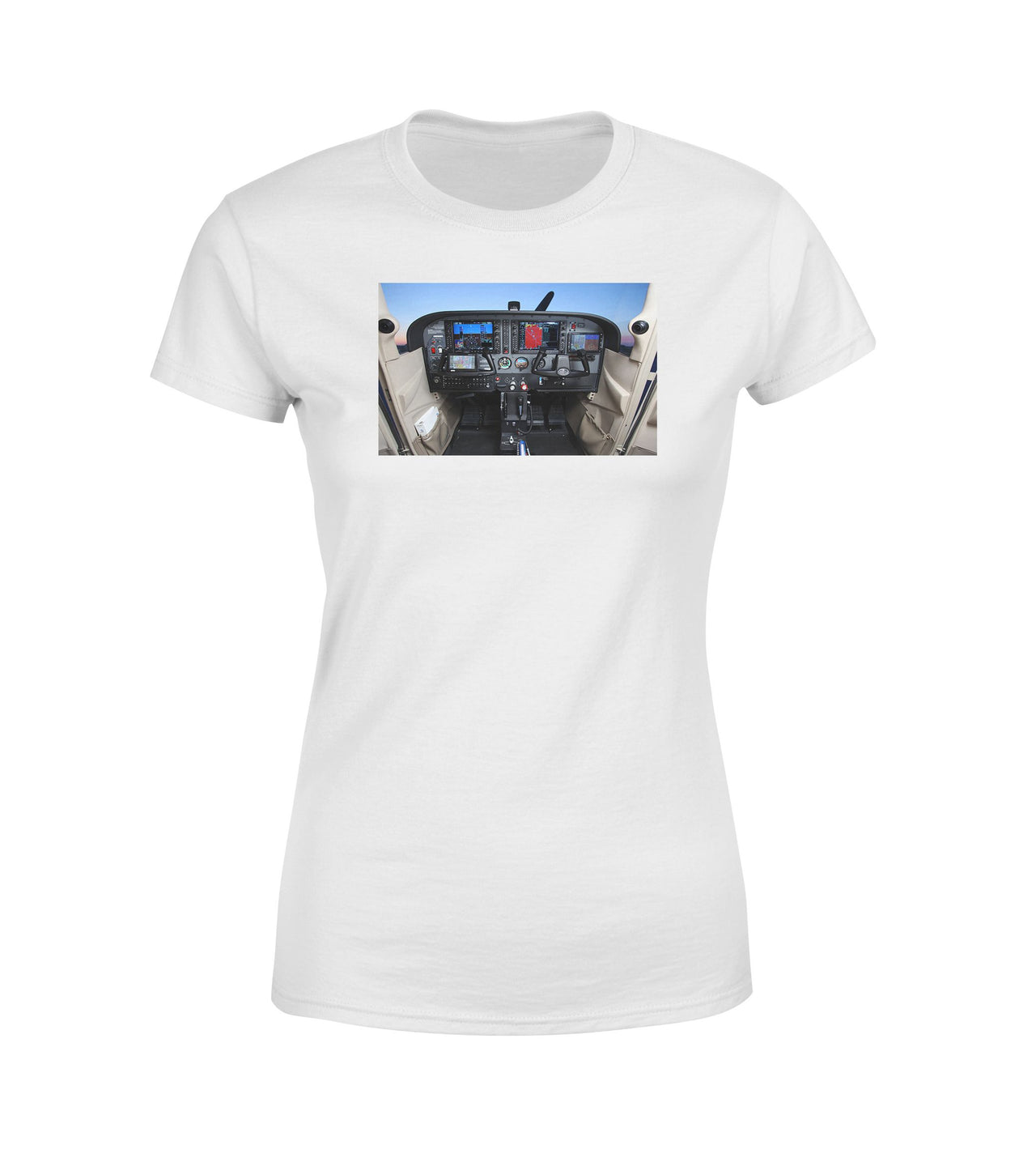 Cessna 172 Cockpit Designed Women T-Shirts