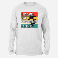 Thumbnail for Husband & Dad & Aircraft Mechanic & Legend Designed Long-Sleeve T-Shirts