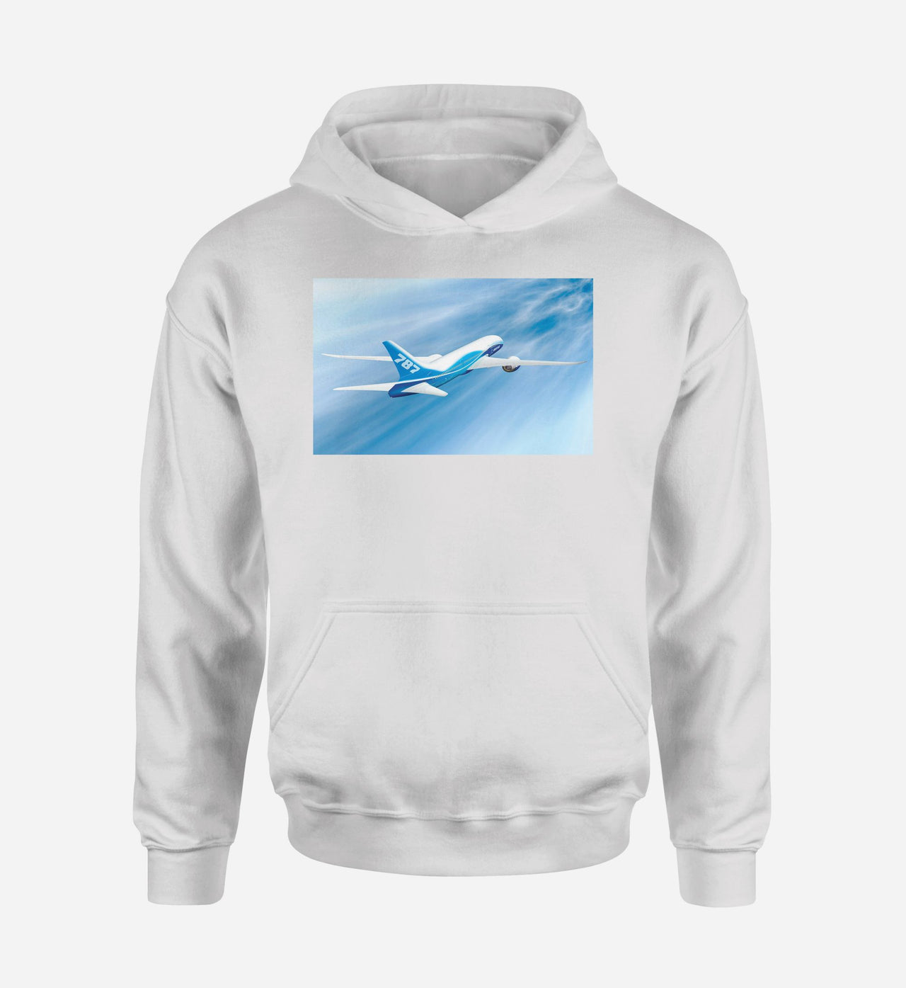 Beautiful Painting of Boeing 787 Dreamliner Designed Hoodies