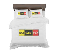 Thumbnail for Eat Sleep Fly (Colourful) Designed Bedding Sets