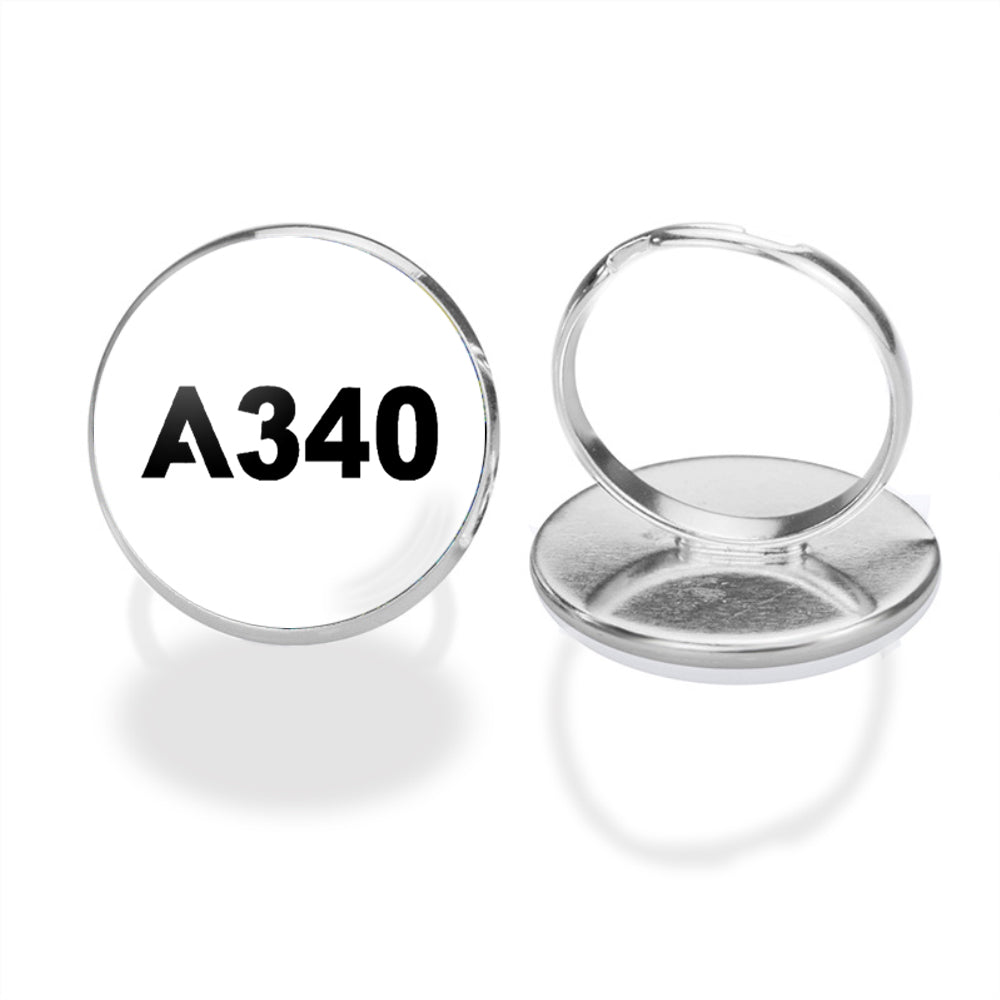 A340 Flat Text Designed Rings