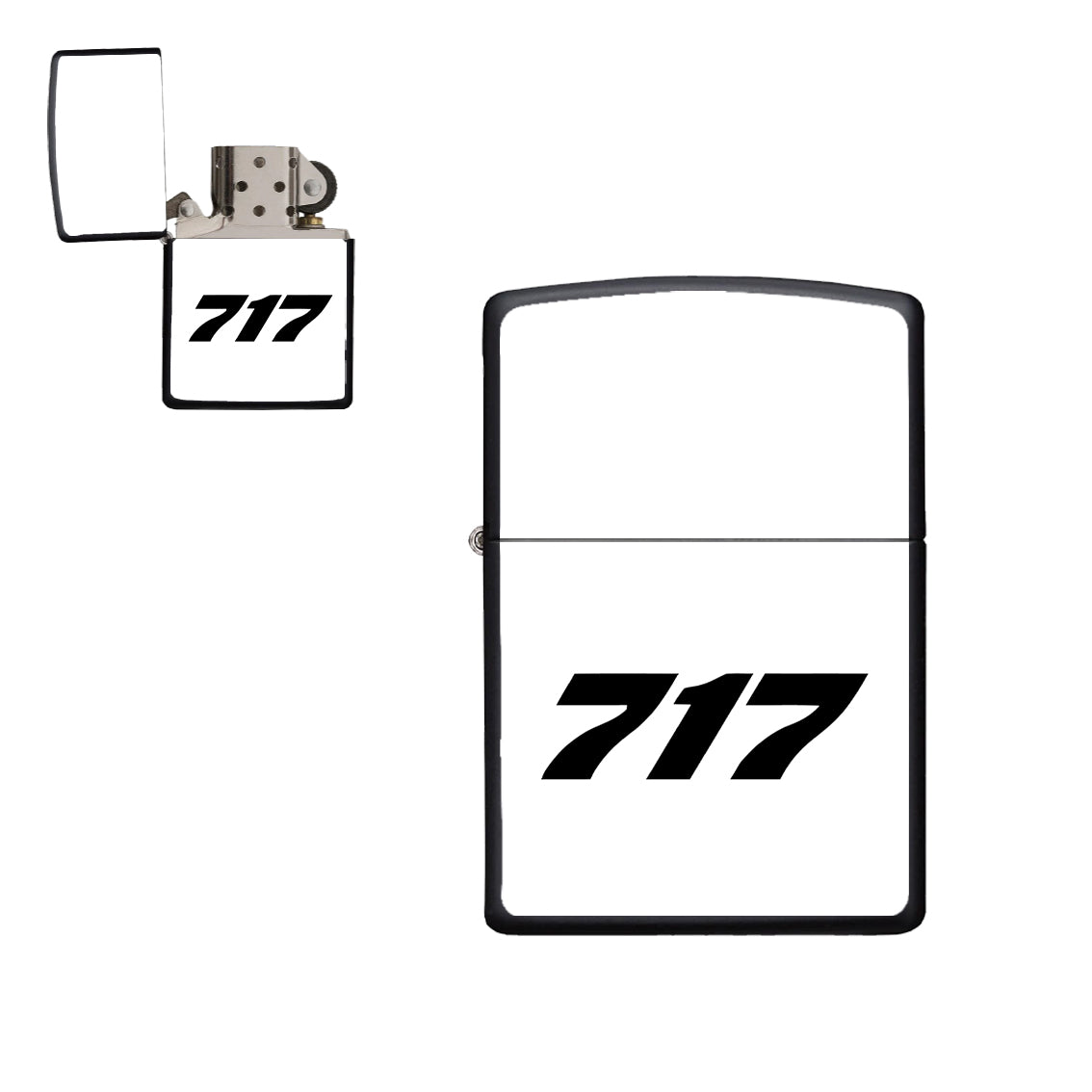 717 Flat Text Designed Metal Lighters