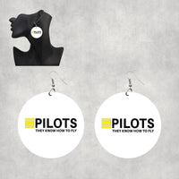 Thumbnail for Pilots They Know How To Fly Designed Wooden Drop Earrings