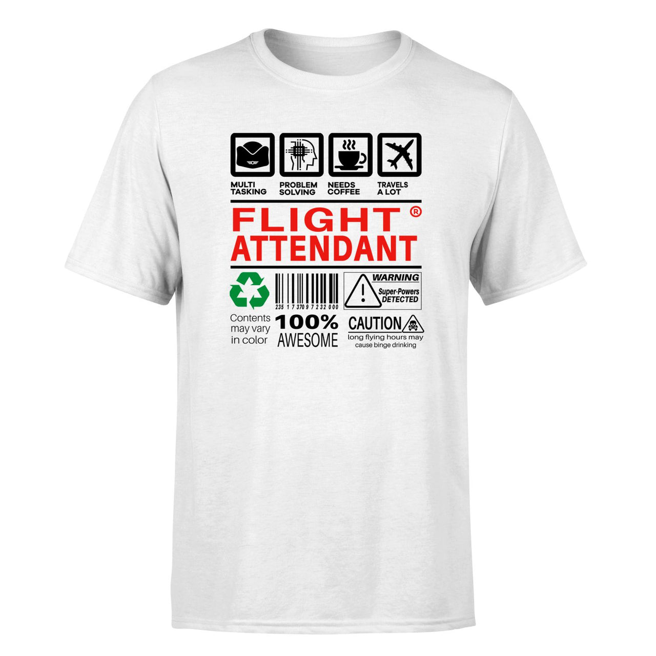 Flight Attendant Label Designed T-Shirts