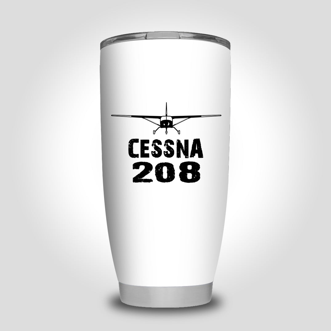Cessna 208 & Plane Designed Tumbler Travel Mugs