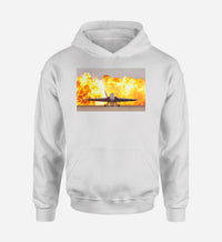 Thumbnail for Face to Face with Air Force Jet & Flames Designed Hoodies