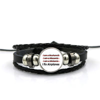 Thumbnail for I Fix Airplanes Designed Leather Bracelets