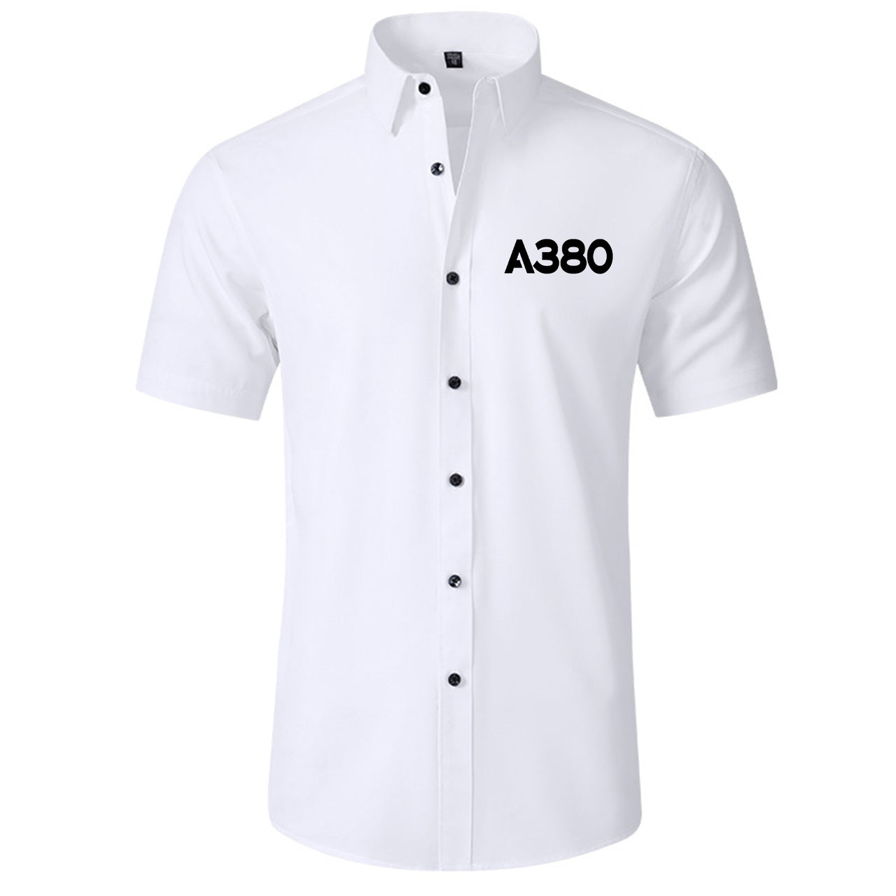 A380 Flat Text Designed Short Sleeve Shirts