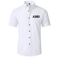 Thumbnail for A380 Flat Text Designed Short Sleeve Shirts