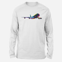 Thumbnail for Multicolor Airplane Designed Long-Sleeve T-Shirts