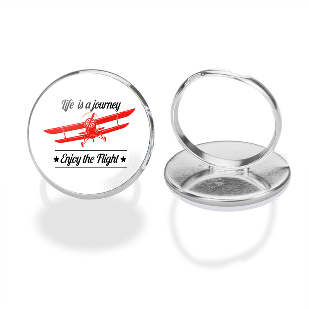 Life is a journey Enjoy the Flight Designed Rings