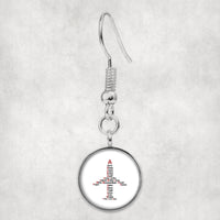 Thumbnail for Airplane Shape Aviation Alphabet Designed Earrings