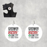 Thumbnail for Student Pilot Label Designed Wooden Drop Earrings