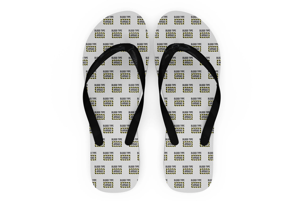 Blood Type AVGAS Designed Slippers (Flip Flops)