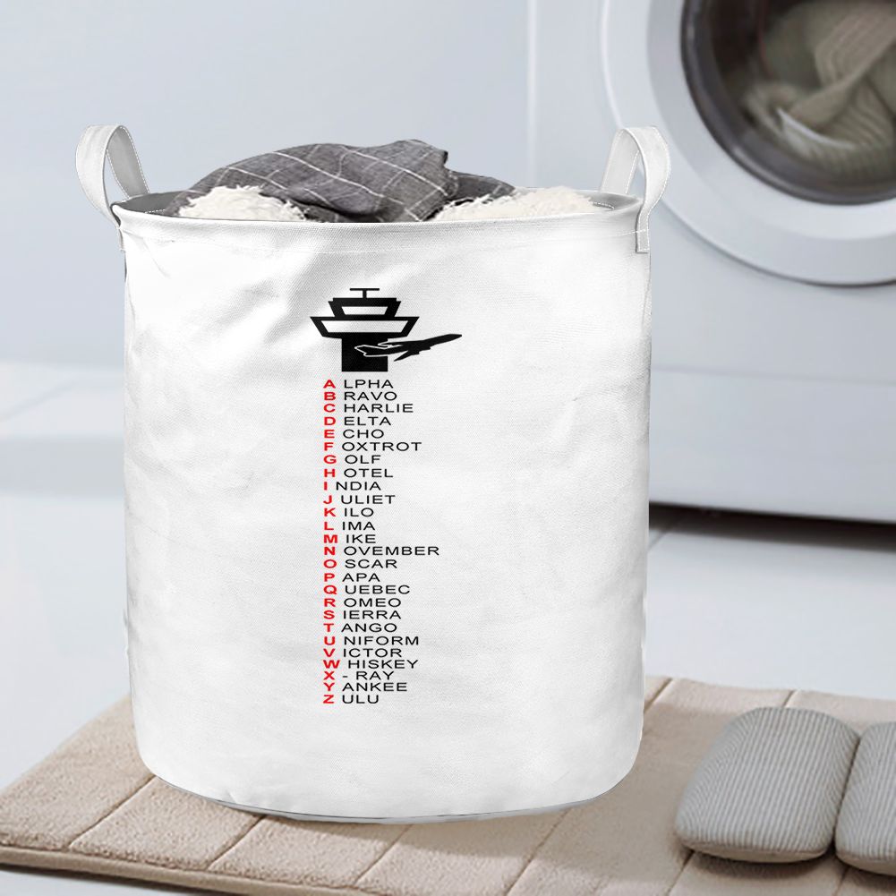 Aviation Alphabet Designed Laundry Baskets