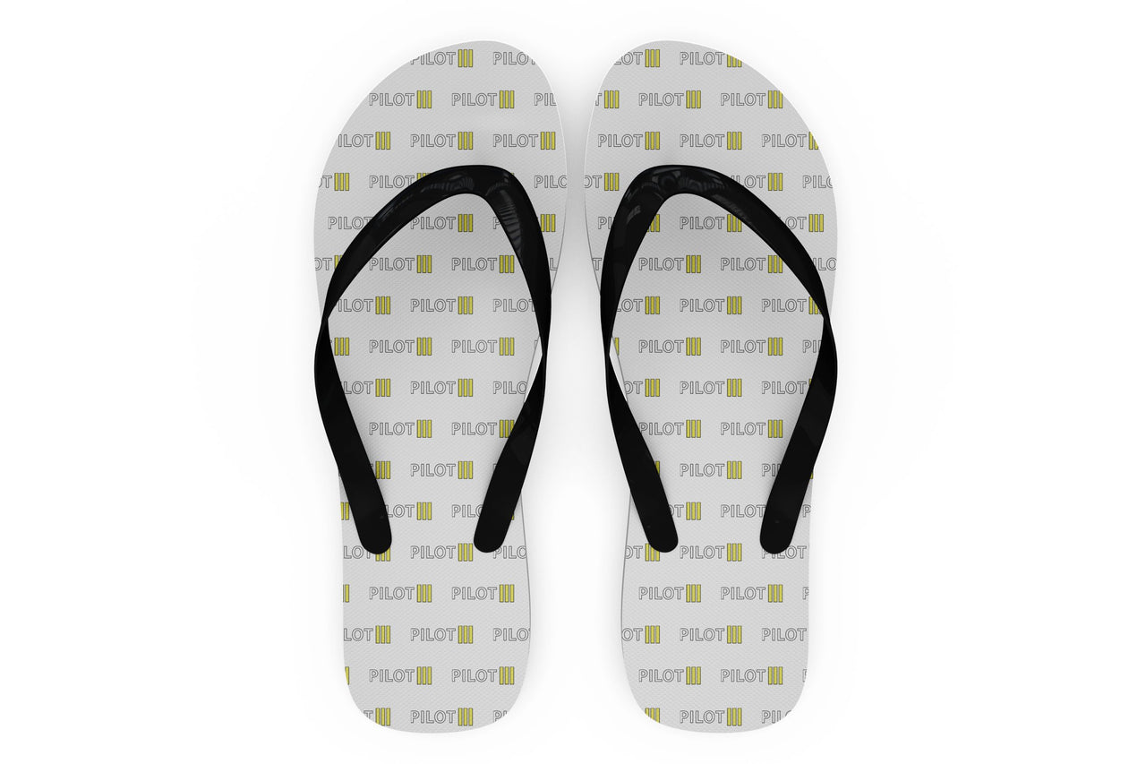 Pilot & Stripes (3 Lines) Designed Slippers (Flip Flops)
