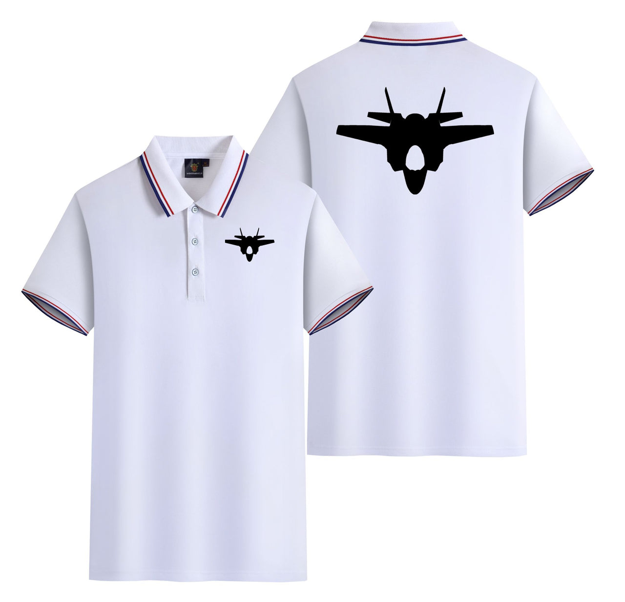 Fighter Jet 35 Silhouette Designed Stylish Polo T-Shirts (Double-Side)