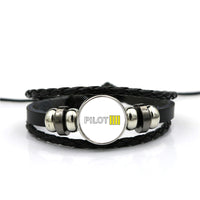 Thumbnail for Pilot & Stripes (4 Lines) Designed Leather Bracelets