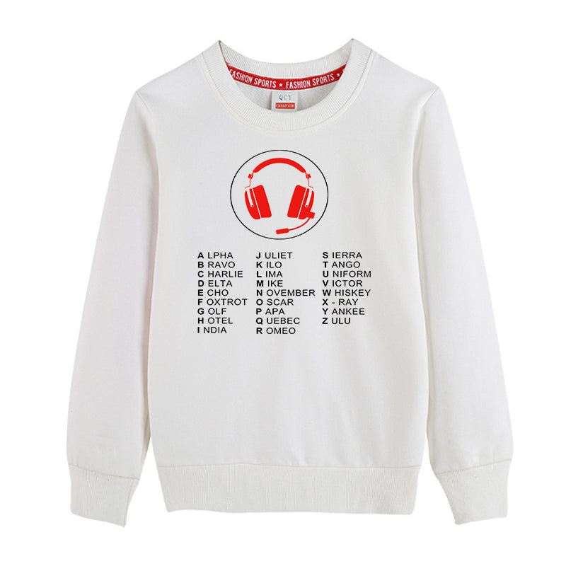 Aviation Alphabet 3 Designed "CHILDREN" Sweatshirts