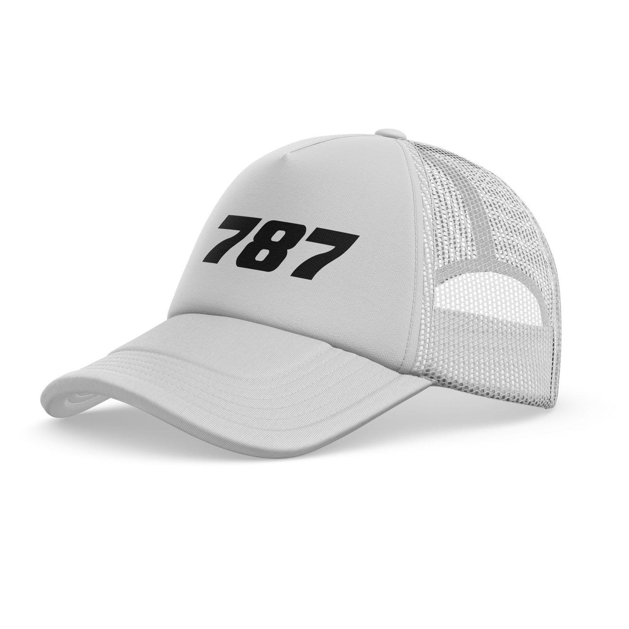 787 Flat Text Designed Trucker Caps & Hats