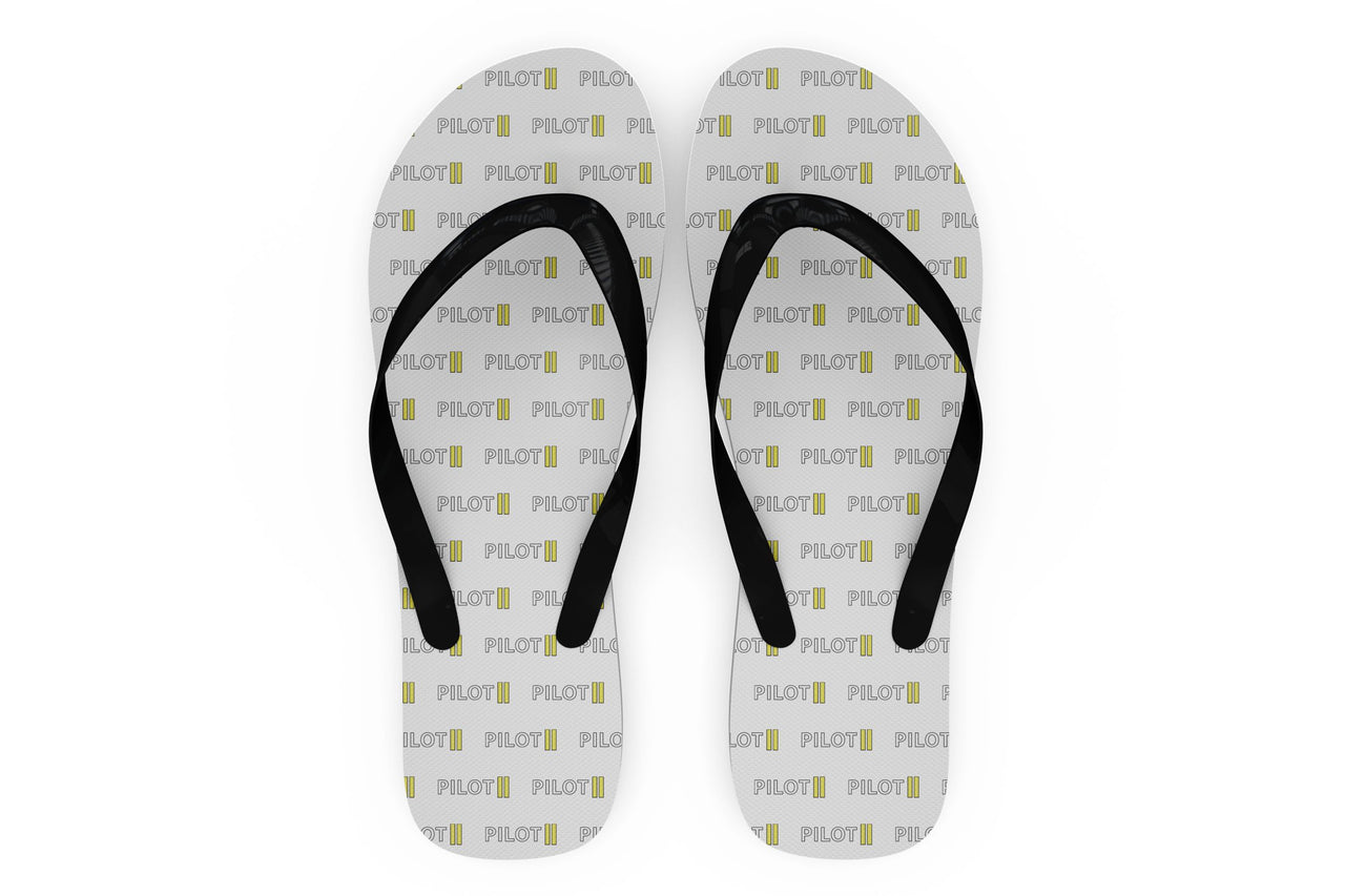 Pilot & Stripes (2 Lines) Designed Slippers (Flip Flops)