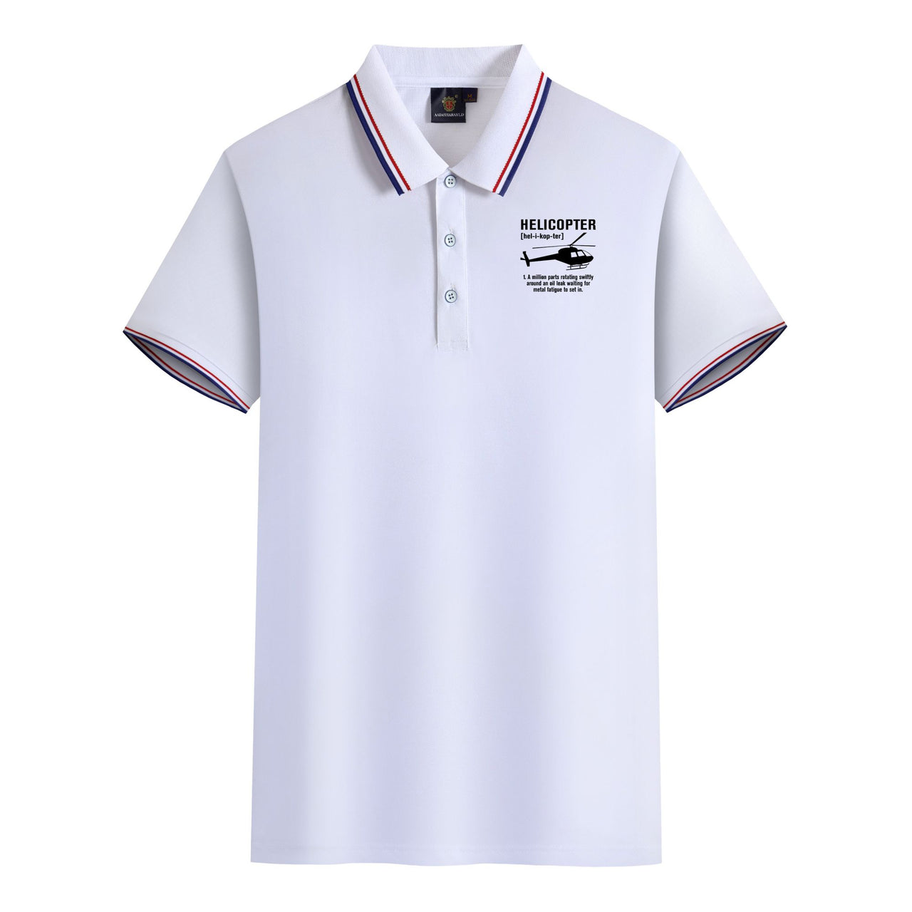 Helicopter [Noun] Designed Stylish Polo T-Shirts
