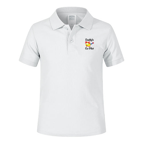 Daddy's CoPilot (Helicopter) Designed Children Polo T-Shirts