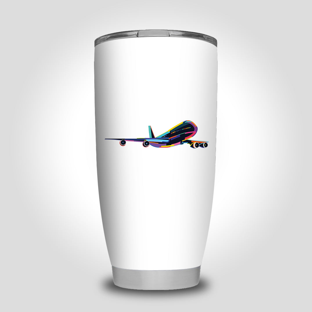 Multicolor Airplane Designed Tumbler Travel Mugs