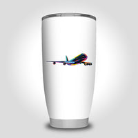 Thumbnail for Multicolor Airplane Designed Tumbler Travel Mugs