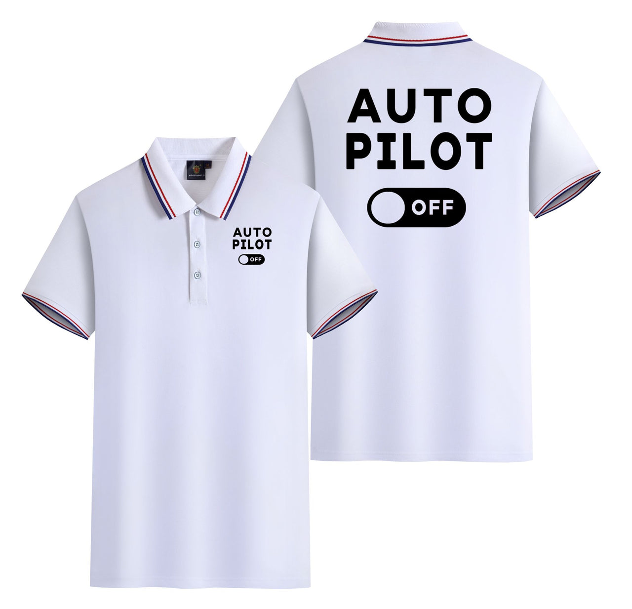 Auto Pilot Off Designed Stylish Polo T-Shirts (Double-Side)