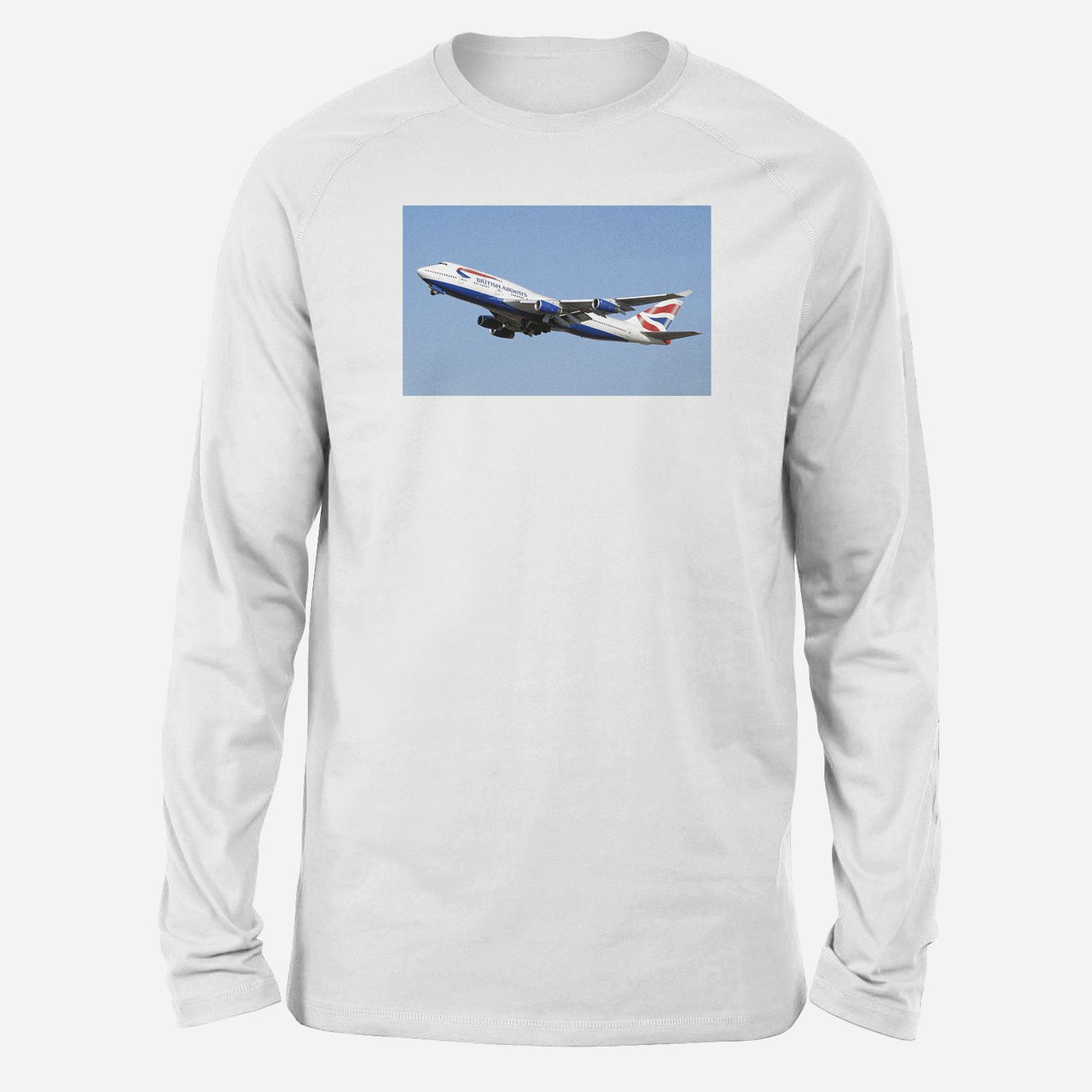 Departing British Airways Boeing 747 Designed Long-Sleeve T-Shirts
