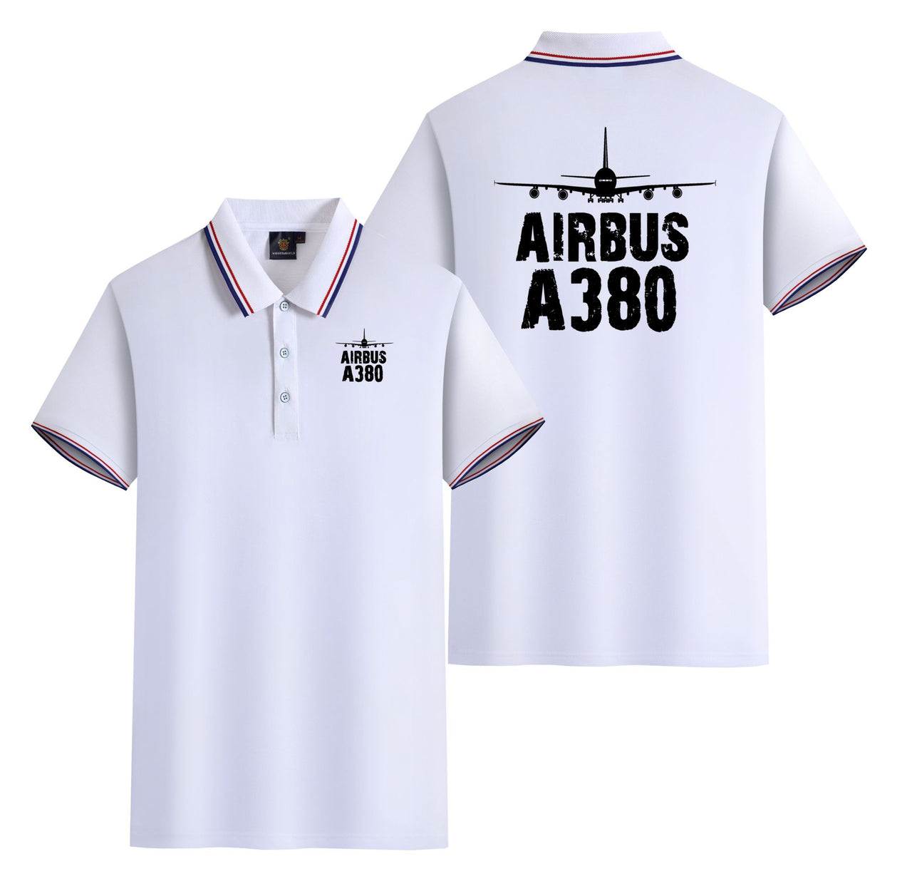 Airbus A380 & Plane Designed Stylish Polo T-Shirts (Double-Side)