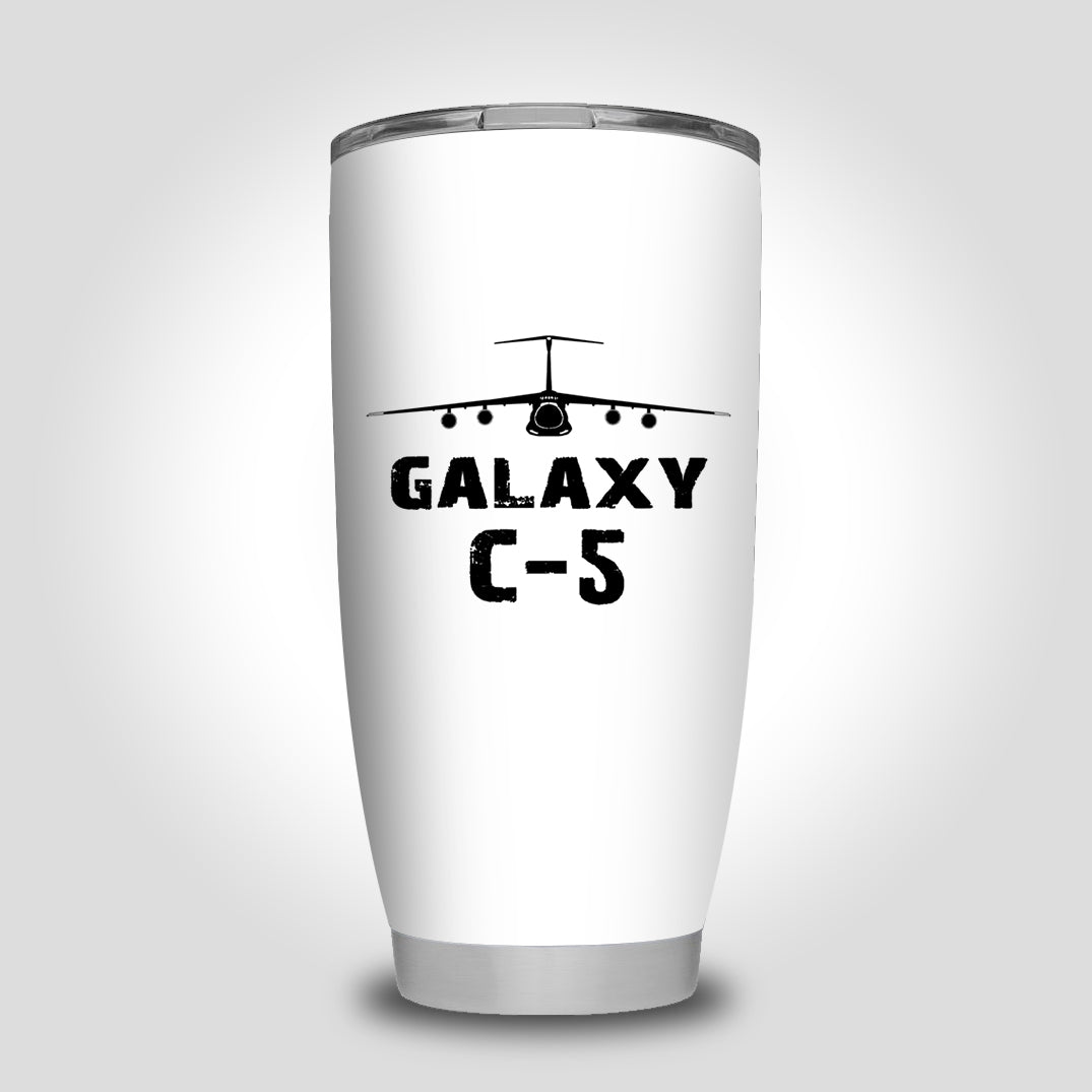 Galaxy C-5 & Plane Designed Tumbler Travel Mugs