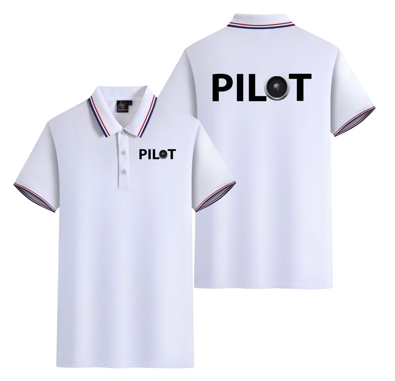 Pilot & Jet Engine Designed Stylish Polo T-Shirts (Double-Side)