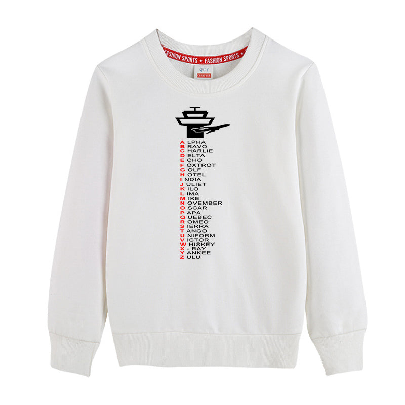 Aviation Alphabet Designed "CHILDREN" Sweatshirts