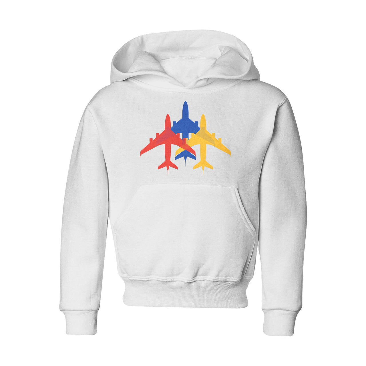 Colourful 3 Airplanes Designed "CHILDREN" Hoodies