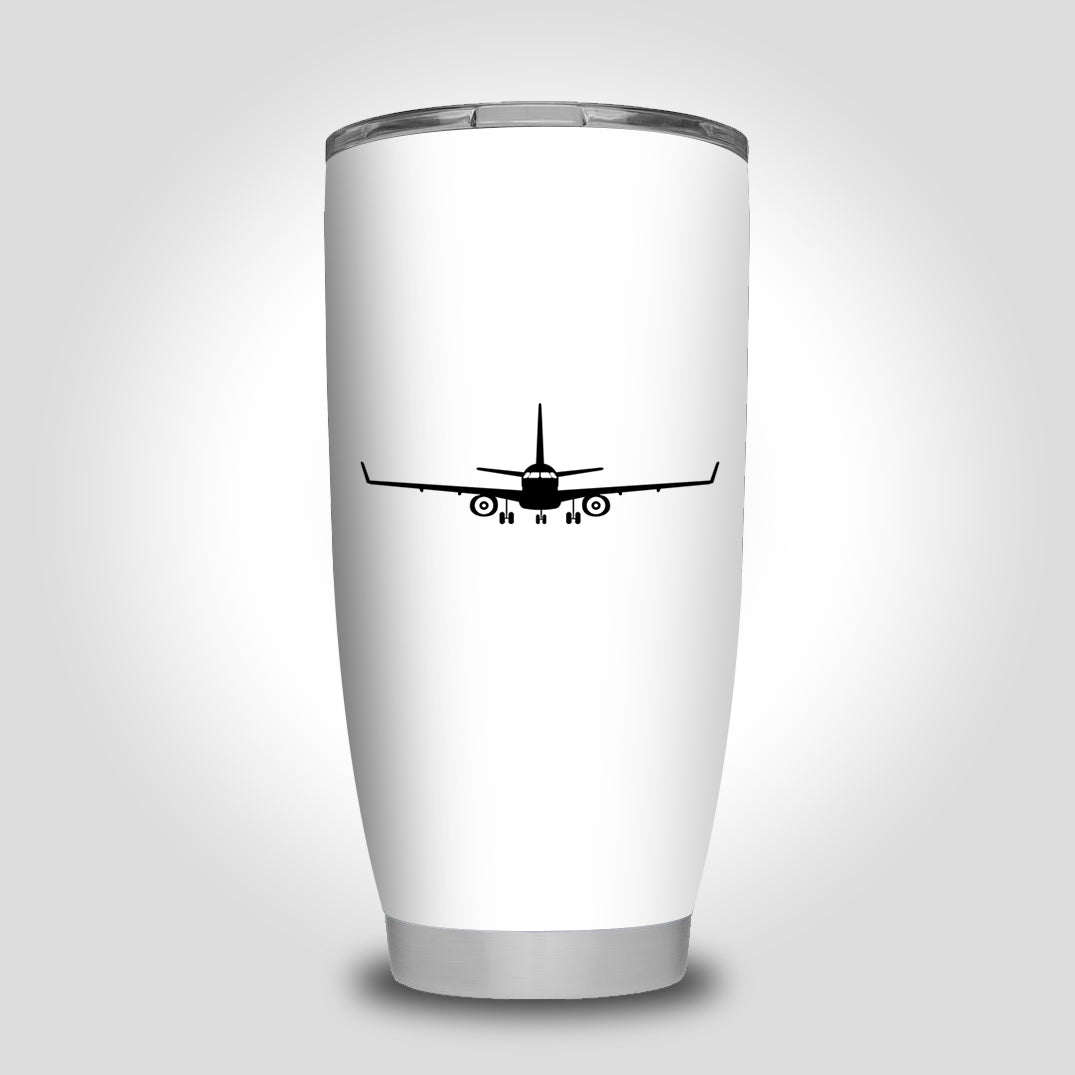 Embraer E-190 Silhouette Plane Designed Tumbler Travel Mugs