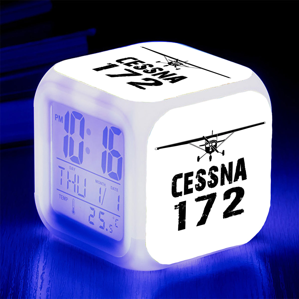 Cessna 172 & Plane Designed "7 Colour" Digital Alarm Clock