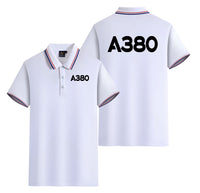 Thumbnail for A380 Flat Text Designed Stylish Polo T-Shirts (Double-Side)
