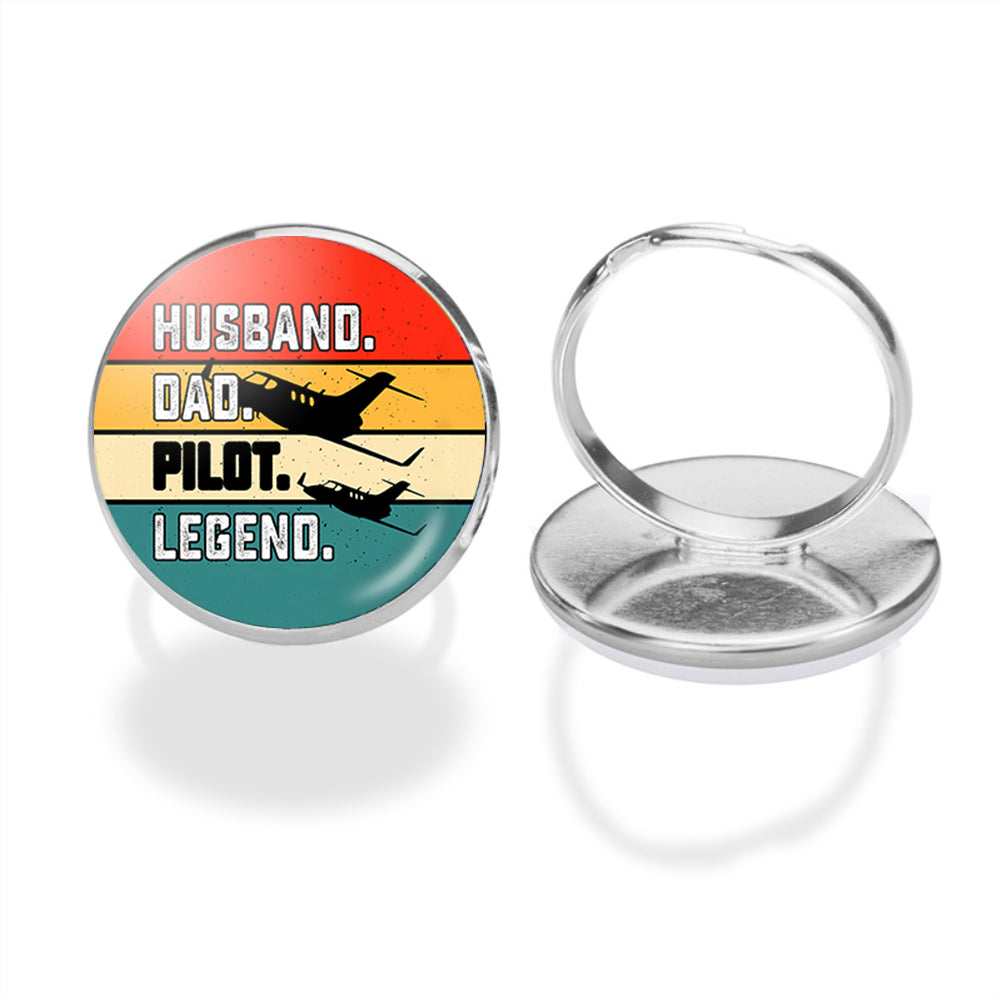 Husband & Dad & Pilot & Legend Designed Rings