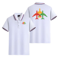 Thumbnail for Colourful 3 Airplanes Designed Stylish Polo T-Shirts (Double-Side)