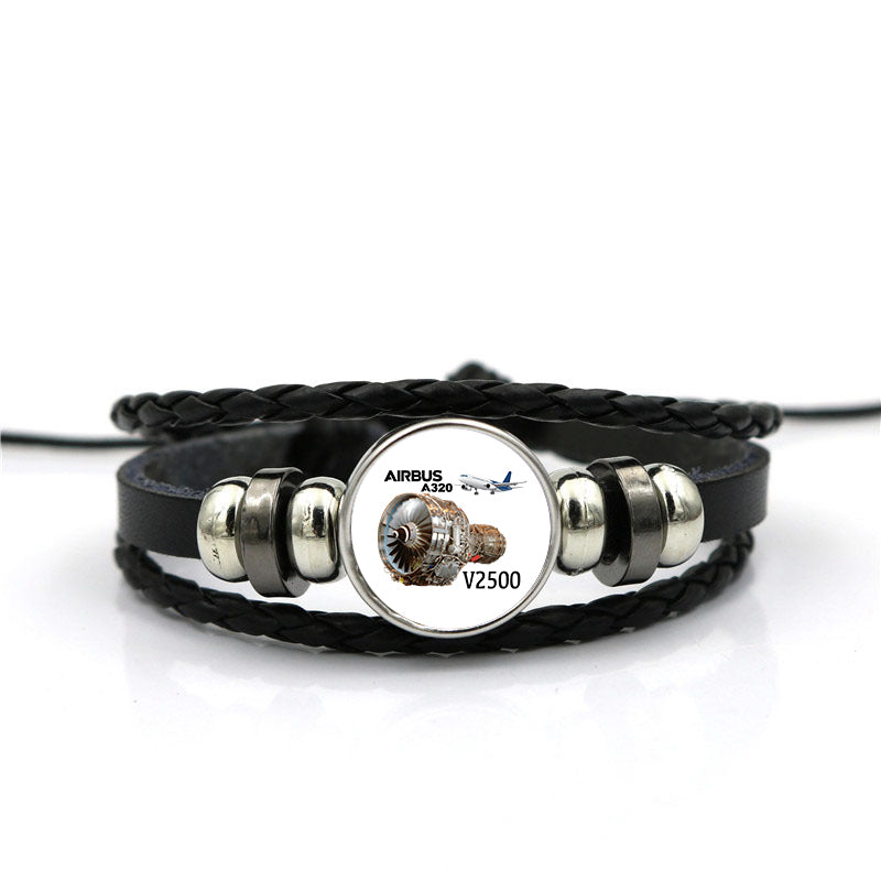 Airbus A320 & V2500 Engine Designed Leather Bracelets