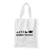Thumbnail for Born To Fly Helicopter Designed Tote Bags