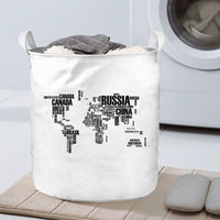 Thumbnail for World Map (Text) Designed Laundry Baskets