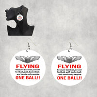 Thumbnail for Flying One Ball Designed Wooden Drop Earrings