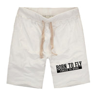 Thumbnail for Born To Fly Forced To Work Designed Cotton Shorts