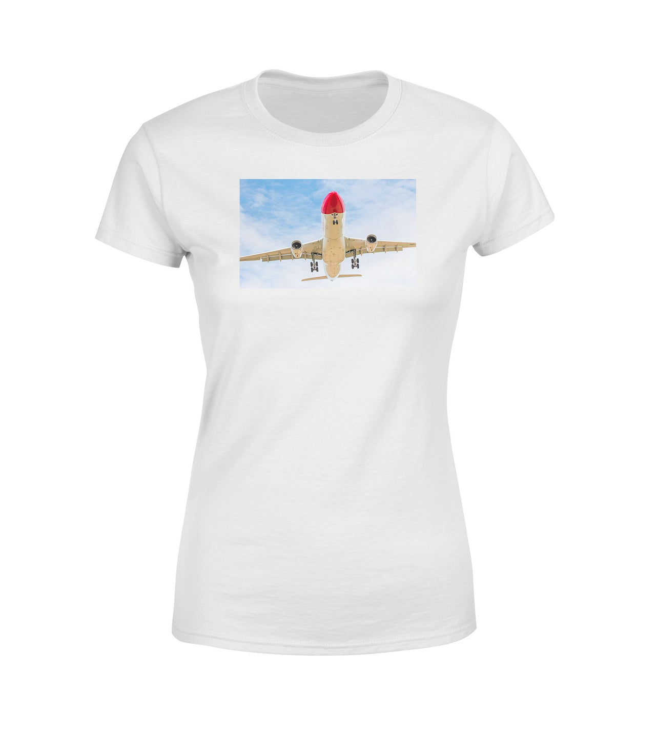 Beautiful Airbus A330 on Approach Designed Women T-Shirts